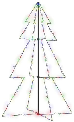 vidaXL Weihnachtsbaum Pyramide Christbaum Leuchtbaum Lichterbaum Weihnachtsbeleuchtung Weihnachtsdeko 200 LEDs Innen Außen 98x150cm