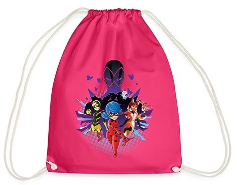 Spreadshirt Miraculous Superhelden vs Hawk Moth Turnbeutel, One size, Fuchsia