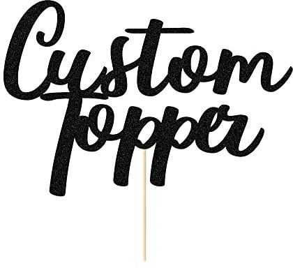 Cake Topper Personalised Birthday Cake Topper Multicoloured Customised Cake Decoration Any Word Any Text for 1st 3rd 13th 16th 18th 21st 30th 50th 60th (Black)