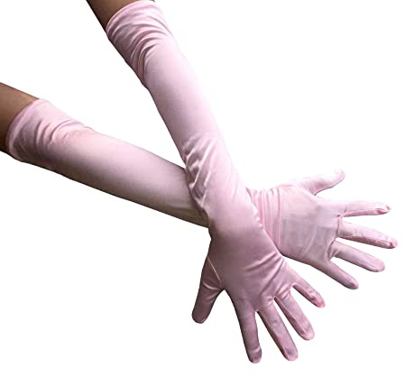AUSUAYA Lange Damen-Handschuhe für Damen, Abendhandschuhe aus Satin, Ellenbogenlänge für Opernparty und Halloween, Prinzessinnen-Armhandschuhe GB-WL-G1