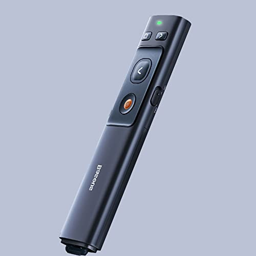 SuMemo Presentador Inalámbrico, Presentador de Usb Inalámbrico, 2.4Ghz, Usb+Type-Crechargable con Clicker Remoto de Punterin/Luz Verde/200 Desasos
