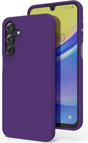 YATWIN Silicone Case for Samsung Galaxy A15 4G/5G, Soft-Touch, Shockproof, DustProof, Antiskid Full Body Armour Phone Cover for Samsung Galaxy A15 4G/5G - Purple