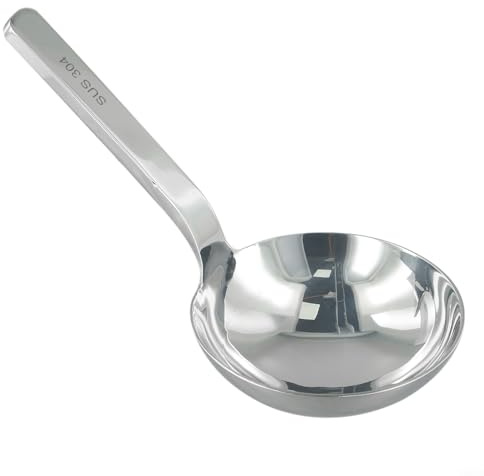 304 Stainless Steel Soup Ladle - Enlarged Spoon Head, Long or Short Handle for Soups, Stews, Gravy (Small)