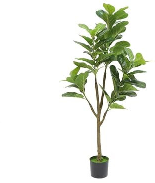 ZONABSQQ Lebensechter Kunstbaum Simulationspflanze im Topf, große Innendekoration, Ficus Lyrata, Gummibaum, Kunstbaum, künstliche Bäume für den Flur Dekorationspflanze