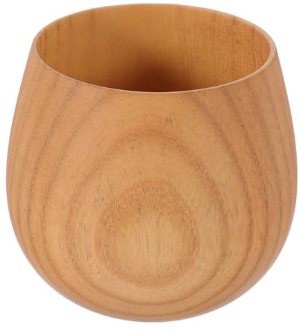 OFFSCH Hand-Carved Wooden Mug for Hot Tea Coffee Travel Cup Camping Mug Natural Wood Cup for Men