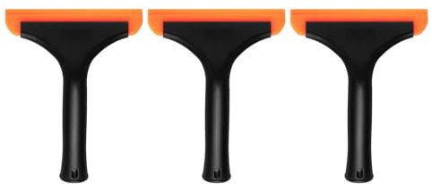 sourcing map 3pcs Squeegee 6 Inch Length Auto Water Blade Shower Squeegee with Non-Slip Handle for Windshield Window Cleaner Glass Door, Black