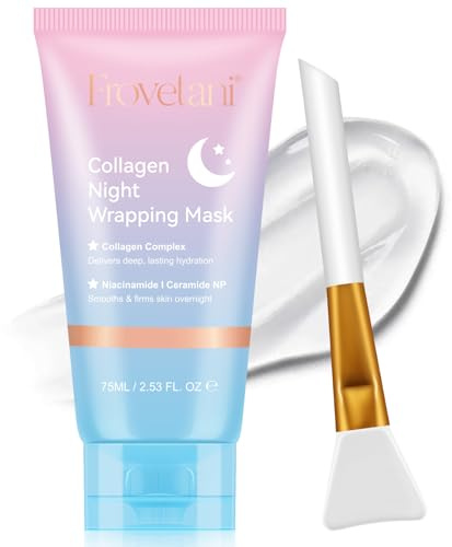 Collagen Night Wrapping Mask, Maschera Collagene Viso per Idratare, Maschere per il Viso Peel Off, Levigare e Rassodare la Pelle Durante la Notte, Skincare Coreana (75 ML)