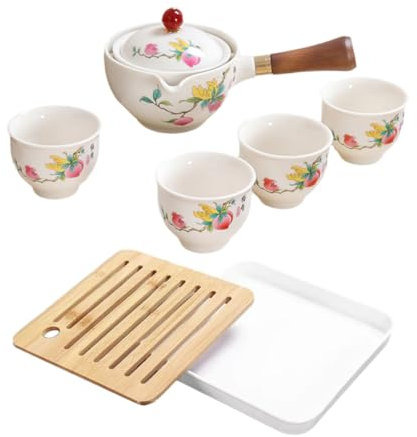 UTHCLO 1juego Té De Viaje Cerámico Portátil con Funda Set De Tetera y Tazas para Preparación De Té Chino para Oficina y Excursiones