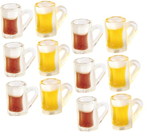 UKCOCO 60pièces Mini Chopes à Bière Décoratives Pour Maison De Poupée Accessoires Photo Miniatures Modèles De Chopes à Bière Pour Miniature