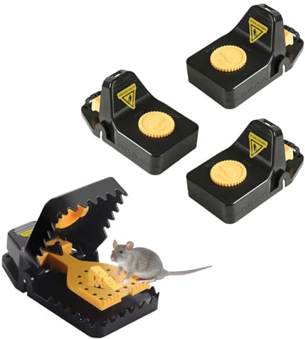 4 Stück Mausefalle, Tierschutzgerechte Profi Mausefalle Schlagfalle, ohne Rattengift, Sofort startklar & Wiederverwendbare Mäusefalle, ideal Rat Trap für Haus, Küche, Garten