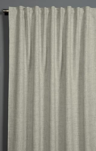 Sehlbach Tenda pronta per l'uso con fettuccia, Oscurante, Naturale, 140 x 245 cm, Texture oscurante, A risparmio energetico, Termoresistente, Fonoassorbente, Accogliente, Facile da montare