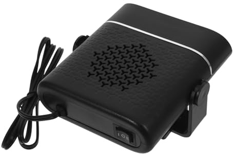 SOPOTUTU Riscaldatore Per Veicoli 12v in Abs Nero, Sbrinatore Per Parabrezza Auto Doppia Modalità Riscaldamento e Disappannamento, Efficiente Per Guida in Autunno e Inverno