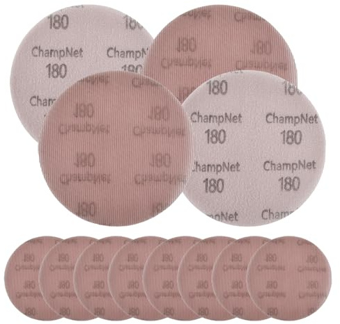 12 Piezas Discos de Lijado de Red Ø 222 mm, Grano P180 Discos de Lija 225mm con velcro, Papel de Lija de Malla Rejilla para Lijar Madera, Masilla, Barniz, Plástico