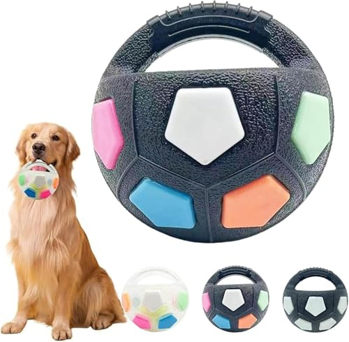 The Mellow Dog Calming Ball, Interactive Toss and Fetch Play,Rubber, Squeaky, For Water Play, Training & Outdoor Games,Squeaky Floating Ball for Small Medium Large Dogs (Black-1)