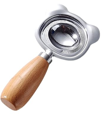 304 Stainless Steel Egg Yolk Separator with Wooden Handle, Heavy Duty Double-Hole Design for Effortless Baking, Rust-Proof Kitchen Essential