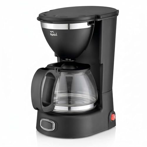 Sytech sy-dc9 cafetera de goteo, jarra de vidrio, antigoteo, 4-6 tazas, 750 ml, 650w