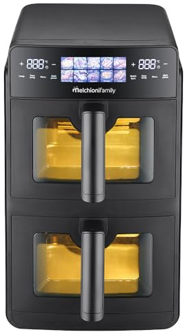 Friggitrice ad Aria Melchioni Giulia Doppio Cassetto Verticale 10L 2600W Display a Led Colorato Doppia Resistenza Silenziosa con Timer by Dimensione Elettronica S.R.L.
