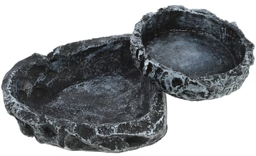 VALICLUD Lot de 2 Gamelles pour Reptiles en Résine, Bol à Nourriture et Bol d'eau pour Terrarium, Taille pour Tortues, Lézards, Serpents – Abreuvoir Polyvalent pour Alimentation