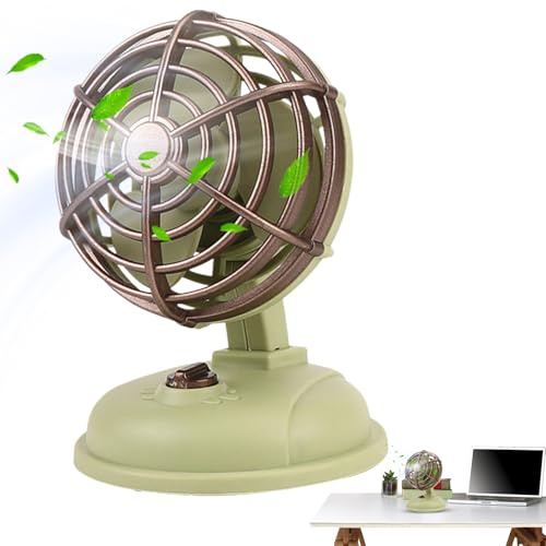 Genérico Ventilador De Mesa Mini - Diseño Retro Silencioso Y Enfriamiento Portátil | Sopladora De Escritorio Con Alimentación USB/Pilas | Destinado A Hogar Oficina Coche Camping Exterior