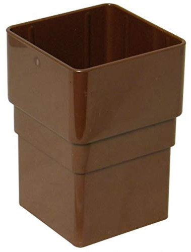 FLOPLAST 65mm Square Downpipe Socket - Brown - Pack of 2