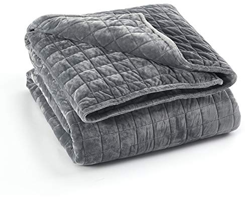 RelaxBlanket 60''x80'' Duvet Cover for Weighted Blanket | Super Cozy and Warm | Double-Side Square Quilted Minky | Dark Grey