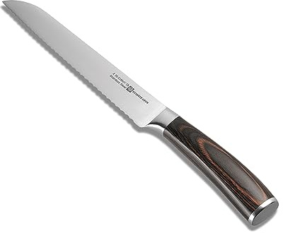 Schulte-Ufer Couteau à pain Riku Couteau de cuisine Lame en acier manche en bois laminé