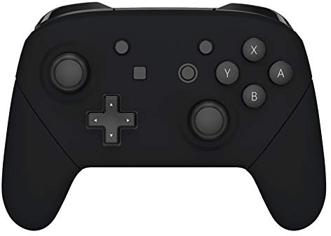 eXtremeRate Griff Hülle Set für Switch Pro Controller, Matt DIY-Ersatz Front Case/Rücken Gehäuse&Handgriff Grips Shell Zubehör für Nintendo Switch Pro Controller-Schwarz