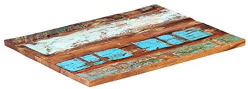 Tidyard Tischplatte Rechteckig Holzplatte Esstischplatte Ersatz-Tischplatte Couchtischplatte Holzdekorplatte Klassisches Design für Couchtisch Esstisch 70x80 cm 25-27 mm Altholz Massiv