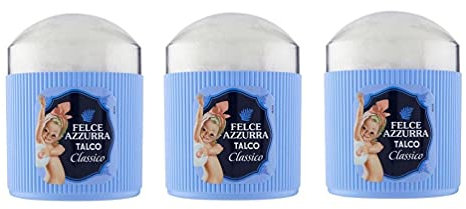 3x Paglieri Felce Azzurra Talco Classico con Piumino Körperpuder Klassisch Talkum mit Schwämmchen 250g