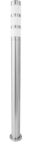 Grafner Design Edelstahl Wegeleuchte mit E27 Fassung, Höhe: 110 cm, IP44, Wegleuchte Weglampe Gartenlampe Gartenleuchte Standlampe Außenstandleuchte Pollerleuchte