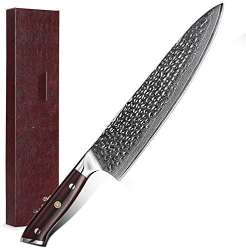 10 '' pollici Btury's Knive Kitchen Knives Damasco Steel VG10. Coltello da cuoco Santoku con manico con coltello da cuoco