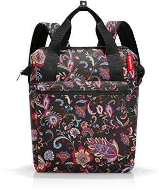 reisenthel allrounder R paisley black – Rucksack und Tragetasche in einem – Mit Stecklasche für Reisetrolleys