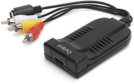 S-Video to Hdmi Converter, Video Konverter S Video Auf Hdmi 3 Composite Adapter mit MäNnlichem Steckeranschluss 1080P, Hdmi Adapter Svideo Hdmi Kabel für HDTV DVD VHS VCR