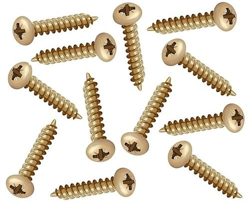 TERF® 3.0mm X 12mm (No. 4 X 0.47) Pozi Drive Pan Head Steel Screws 3.0mm X 12mm Zinc Yellow Self Drilling Self Tapping Wood Screw Chipboard and Multi Purpose Screw - Pack of 100