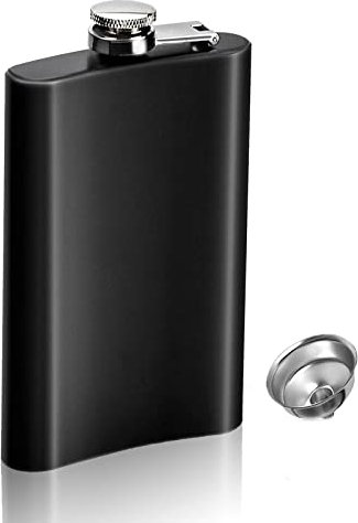 Hip Flask 8OZ, Hip Flasks for Women Men with Funnel, Alcohol Flask 304 Food Grade Stainless, Whisky Flask Fit for Hiking Party and Barbecue (Black)
