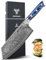 SANMUZUO Cuchillo Nakiri Damasco Cuchillo de Chef Japones 19.5CM - serie Xuan - Cuchillo de Cocina de Acero de Damasco con Mango de Resina(Azul Zafir)