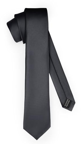 Ladeheid Cravatta classica da uomo, opaca, perfetta per l'ufficio e le festività, colori vari - Ideale per incontri d'affari, matrimoni TMM-8 (150cm x 8cm, Nero)