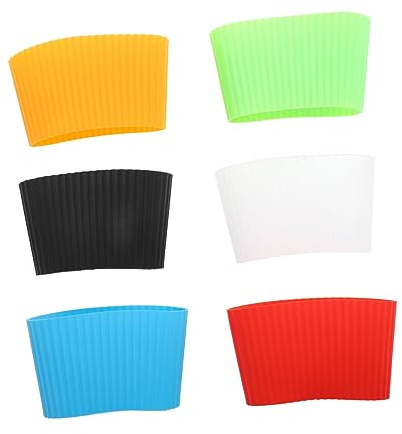 MAGICLULU Silikon Glasbecherhüllen Wärmeisolierend und rutschfest | Leicht Anzubringen, Verschleißfest, für Glasbecher, 6 Stück Packung