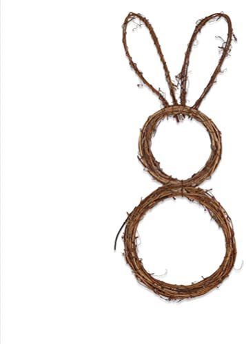Ghirlanda di Vite a Forma di Coniglietto Fai-da-te Ghirlanda di Coniglietto di Pasqua Ghirlanda Pieghevole in Rattan di Coniglio per L'arredamento del Cortile e del Prato (Garland)