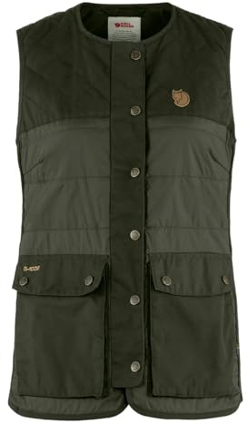 Fjällräven Damen Forest Wool Padded Weste, Deep Forest, M