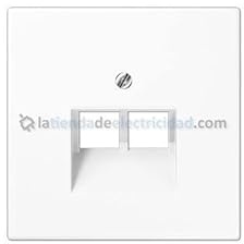 Doppeldeckel für Telefon- oder Datensteckdose RJ11-RJ45 weiß JUNG LS 969-2 UA WW