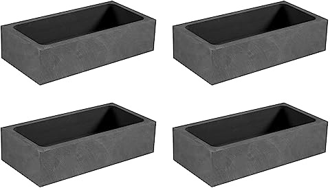 Dariokki 4 St¨¹Ck 1 KG Graphit Barren Form Guss Barren Tiegel Form Silber Gold Barren Form Schmelzen Gie?En Raffinieren