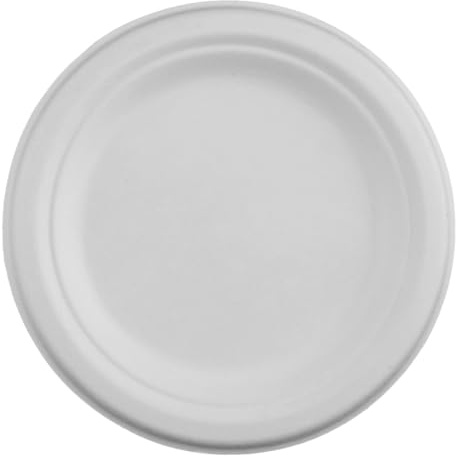 Clarina - Zuckerrohrteller -Eco Pappteller - Einweggeschirr - Einwegteller 50 Stück - 17 cm - Umweltfreundlich - Biologisch Abbaubar