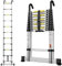 gymount Scala Telescopica 3,2 m Scala Telescopica in Alluminio, con Barra Stabilizzatrice e Ganci Staccabili, Scala Pieghevole Portatile Adatto per riparazioni domestiche, 11 Gradino, Carico 150 KG