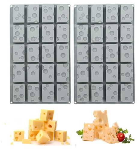 Stampo in silicone per formaggio, 2 pezzi, 29,7 x 17,2 cm, 20 cubi con design svizzero