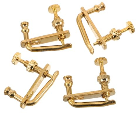 Gatuida 4 Stück Feinstimmset für Violine 1/2 und 1/4 mit Robustem Metallknopf Präzises Stimmen und Einfache Installation Zubehör für Musiker und Anfänger