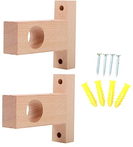 DONFAMDS 2piezas Soportes De Madera para Barra De Cortina De Ducha De Accesorios para Baño Diseño Elegante y Resistente Soporte para Cortinas Decoración Hogar