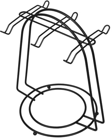 Holibanna portabicchieri in metallo supporto per tazza da tè display del supporto per tazza tè tazze da sottobicchiere rastrelliera da stiro Nero