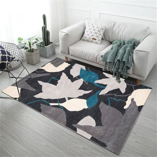 RUGMRZ Tappeti Camera Matrimoniale 60x90cm Grigio blu, tappeto piccolo Le foglie delle piante sono usate nelle cucine dei corridoi