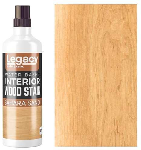 Legacy Surface Care Water Based Wood Stain (Gold Oak) – Fast Drying, Non-Toxic, Easy to Apply Wood Paint & Varnish for Indoor & Outdoor Furniture, Floors & Decking (Sahara Sand, 1ltr)